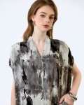 SIXDO6 G-Black V-Neck Woven Loose Dress
